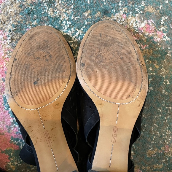 Vince Camuto Suede Open Toe Heels - Picture 5 of 5